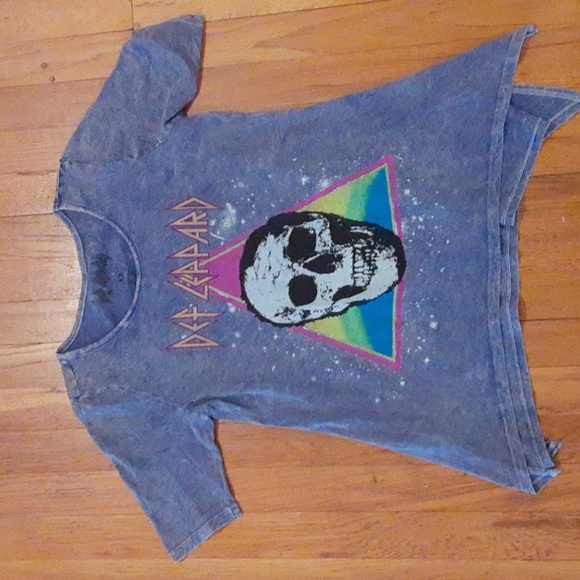 Def Leppard Blue T-Shirt X-Small - Picture 1 of 4
